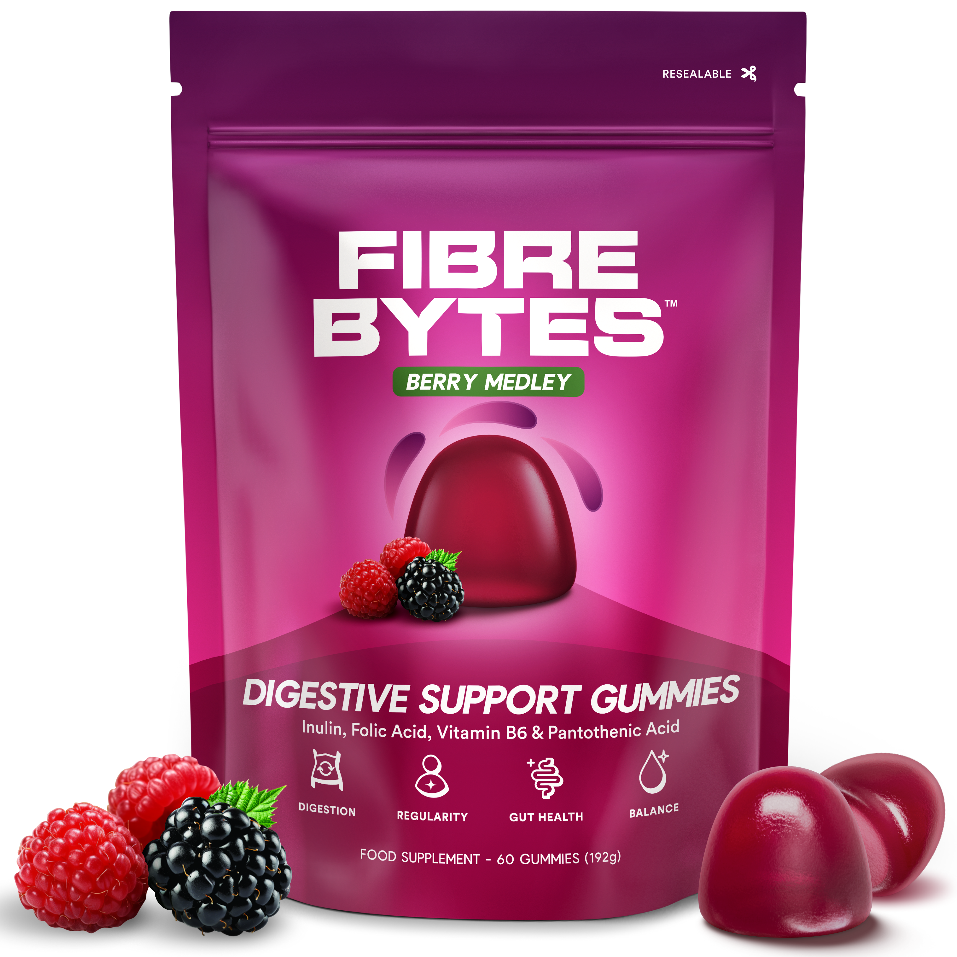 Fibre Gummies - Berry Flavour - 60 Count